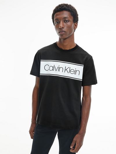 Calvin Klein Ruhák HU609684 | Calvin Klein Organic Cotton Logo Férfi Póló Fekete
